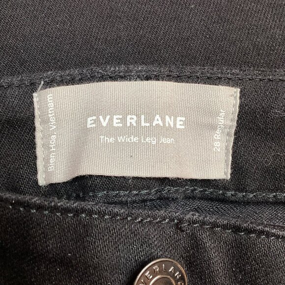 Everlane Wide Leg Jean Womens 28 Regular Black Cotton Blend Casual Denim Jeans - Picture 12 of 13